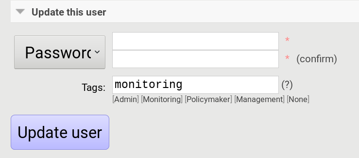 RabbitMQ User Account Monitoring Tag